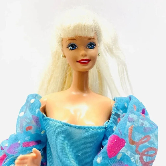 MATTEL BARBIE Doll Blonde Hair Blue Eyes Celebration Dress 12" Tall Free Ship - Picture 2 of 11